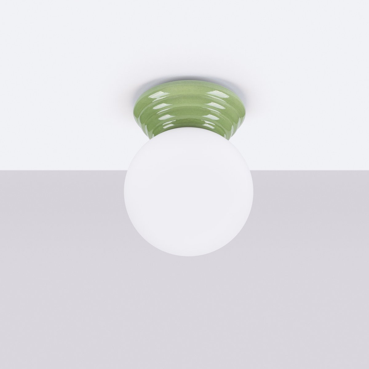 Plafonnier Céramique Vert Olive G9 1 Zori vert olive, EDEN