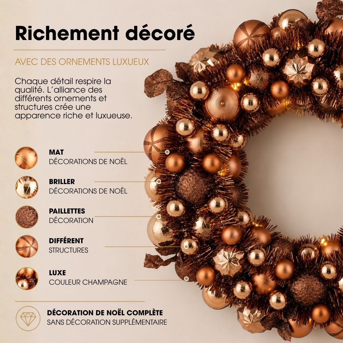 Couronne brun, MICA DECORATIONS