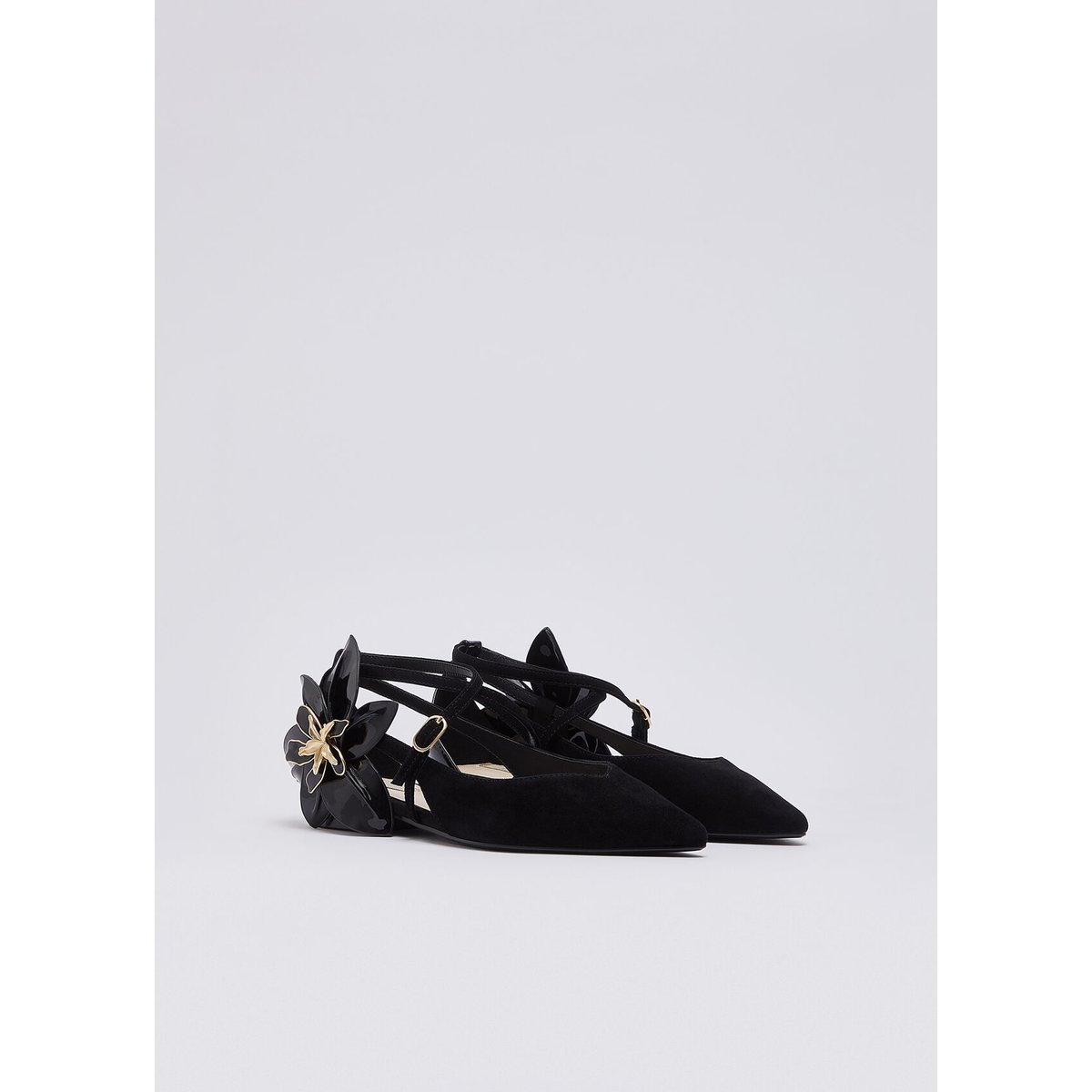 Ballerines avec maxi fleur noir, LIU JO