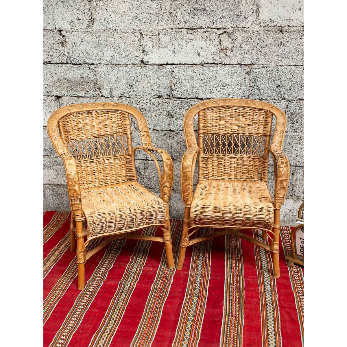 Fauteuil en rotin Ernest N°1502 - Bon état beige, DEBONGOUT