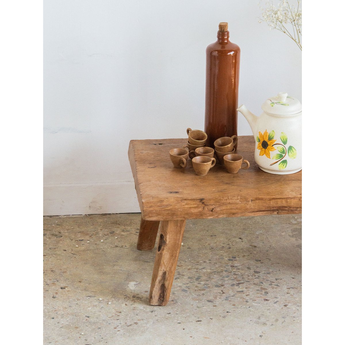 Petit banc en teck Antoine N°173 - Bon état bois, DEBONGOUT