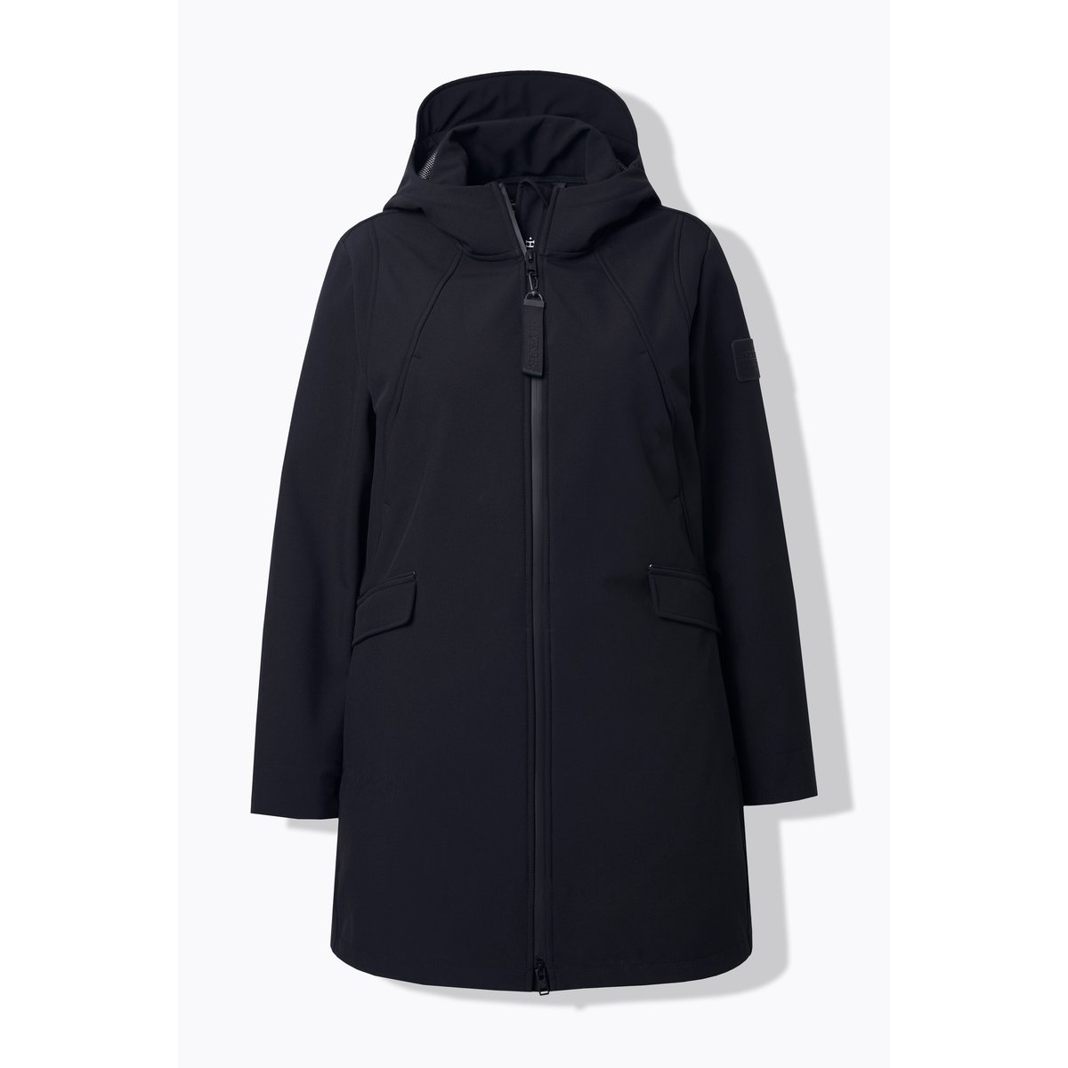 Veste Softshell HYPRAR à capuche, déperlante noir, ULLA POPKEN