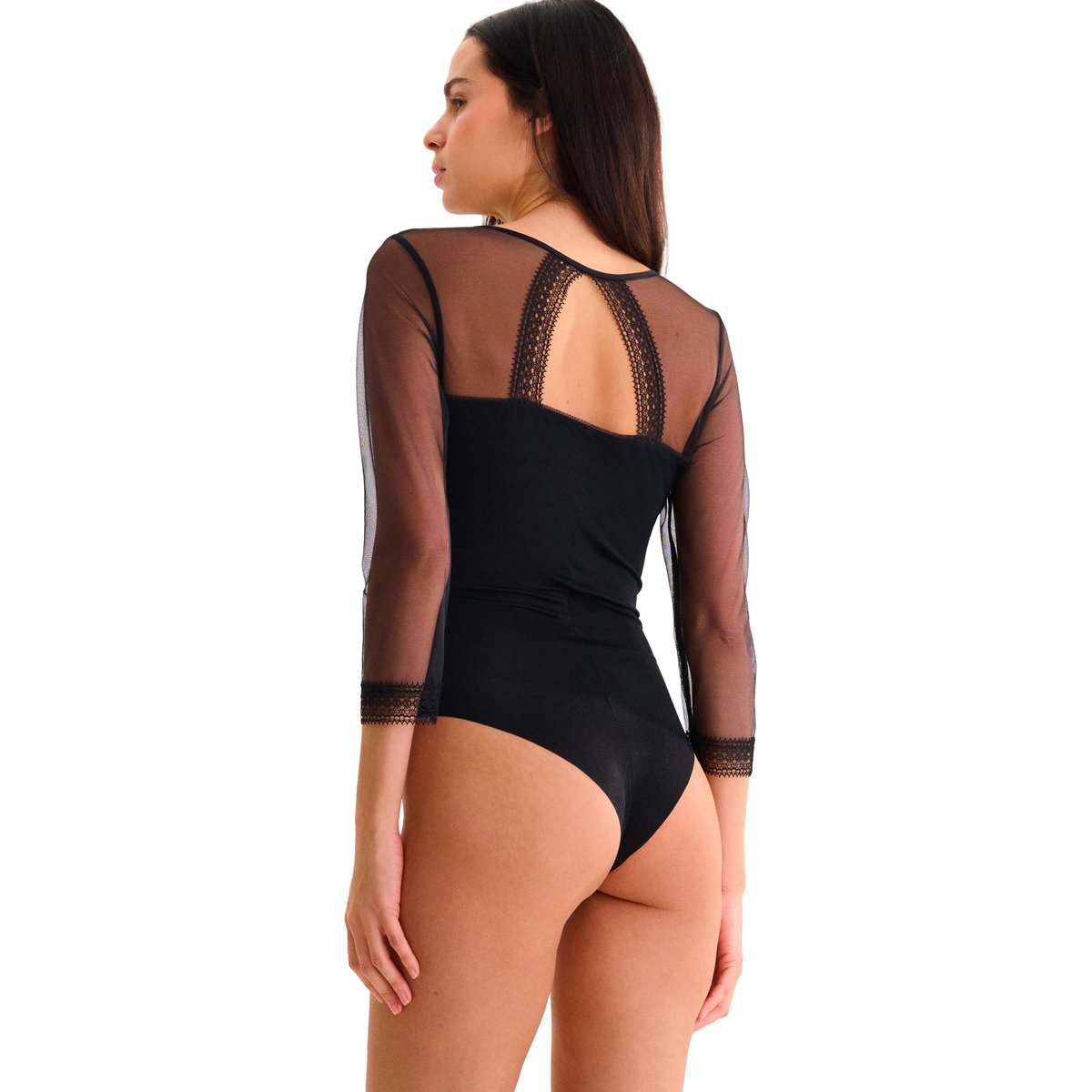Body brésilien sans armatures manches trois-quarts ADVENTURE noir, LISCA