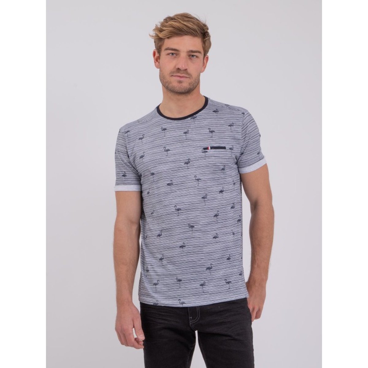 T-shirt Col Rond Pur Coton Nabalvine bleu marine, RITCHIE