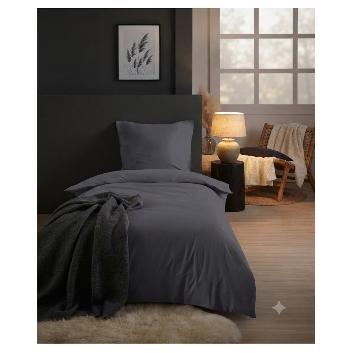 Parure de lit Collection Cocon ardoise, EDEN