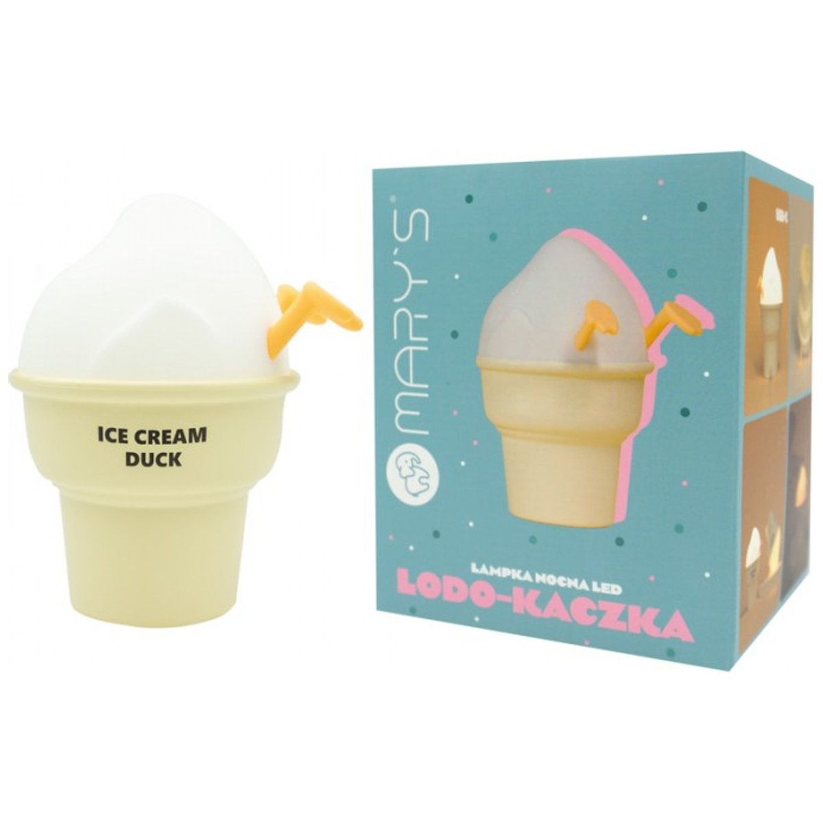 Veilleuse rechargeable Fraise blanc, jaune, MARY'S