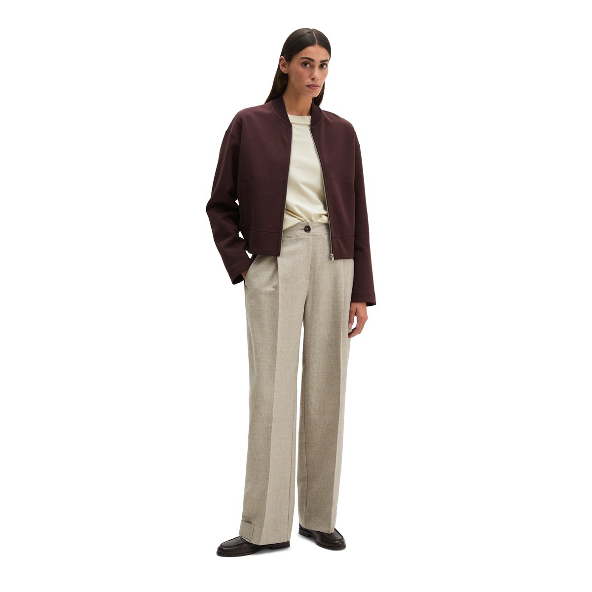 Blouson en jersey relaxed en qualité interlock rouge, MARC O'POLO