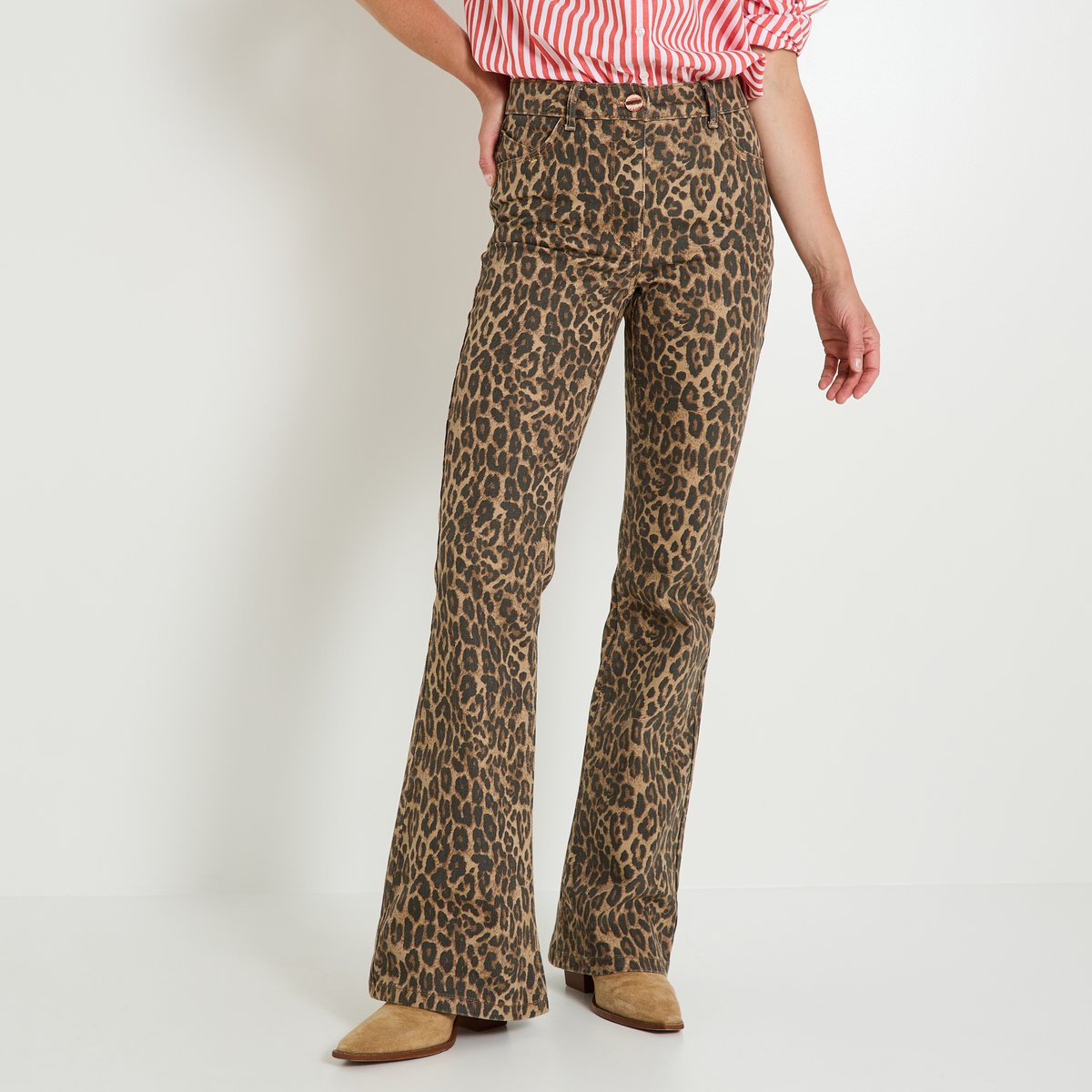 Jean bootcut CALVI B01 marron camel, GRAIN DE MALICE