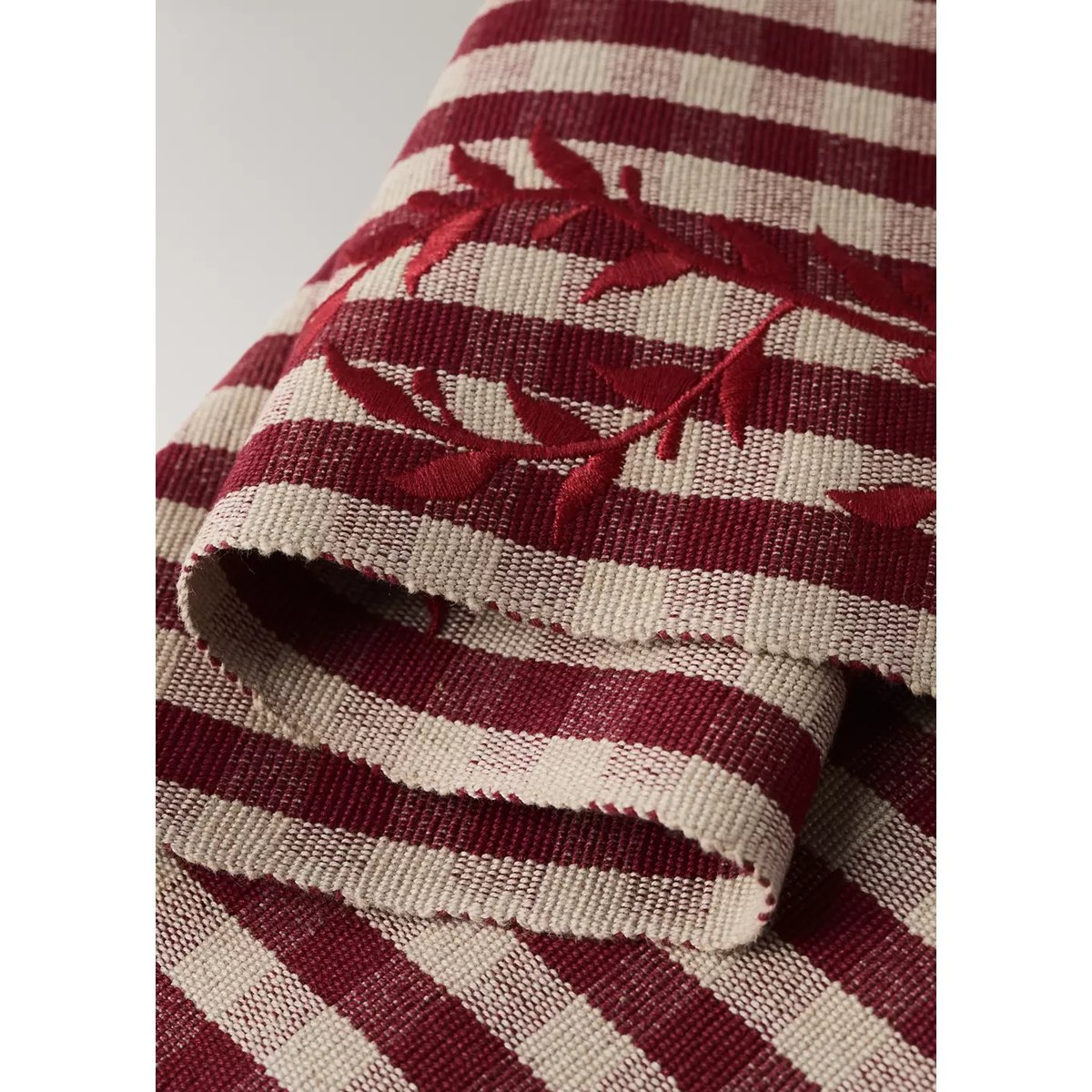 Set de table en coton à carreaux vichy brodés rouge, MANGO HOME
