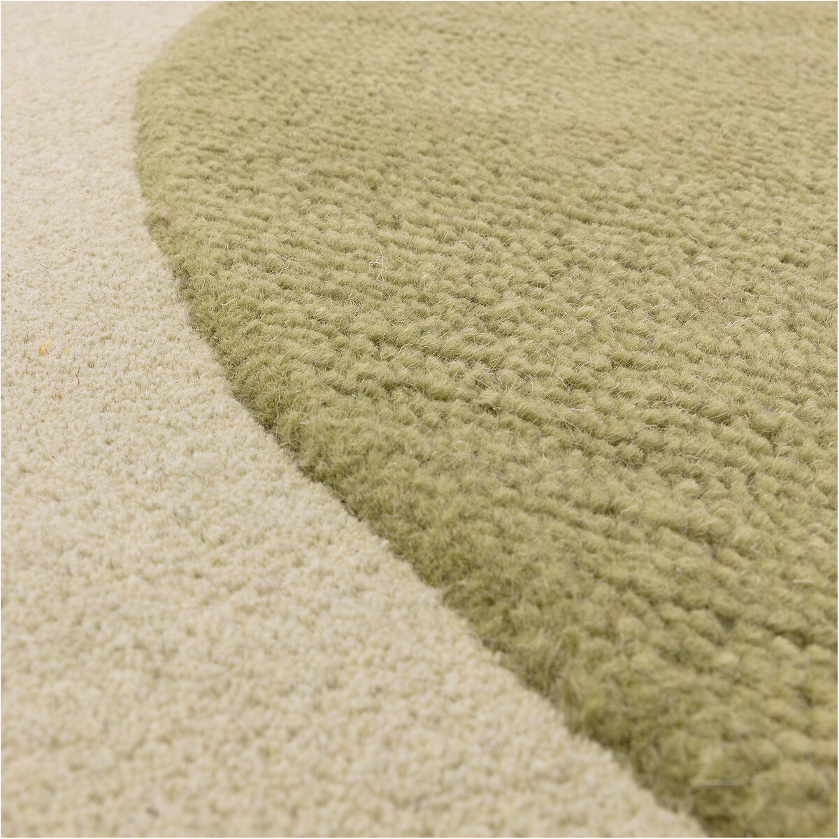 Abstract Scallopped Pattern Rug in 100% Wool green, ÉDITÉ