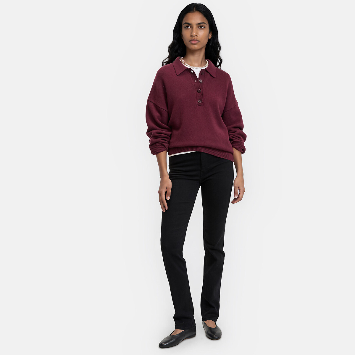 Straight Push-Up Jeans For Maximum Comfort brushed black, LA REDOUTE COLLECTIONS