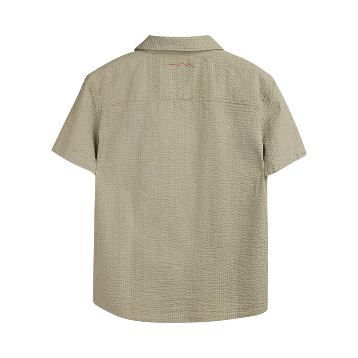 Chemise en coton kaki à coupe droite pourvue d'un col à revers vert, TEDDY SMITH