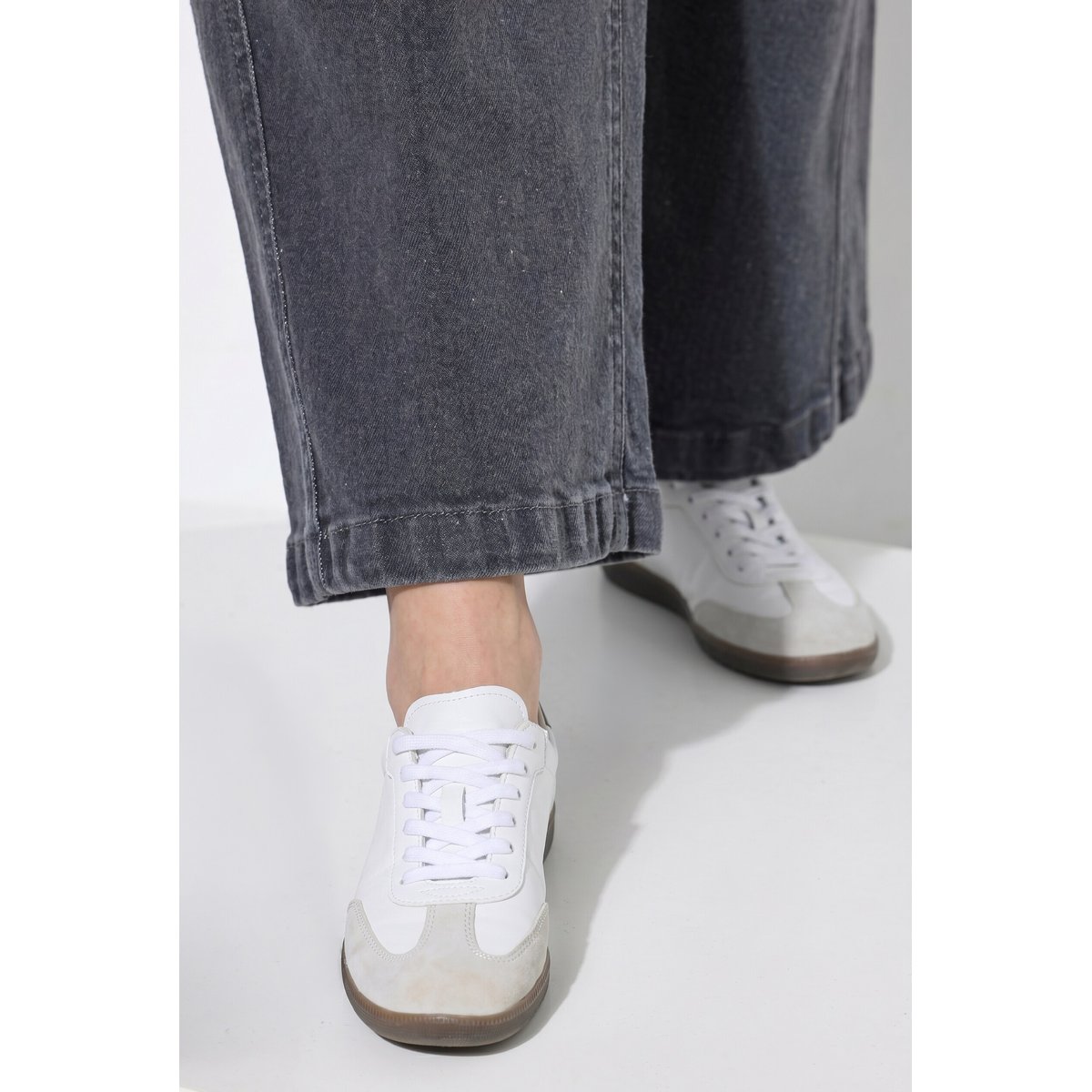 Jeans Mary jambe large jean gris, ULLA POPKEN