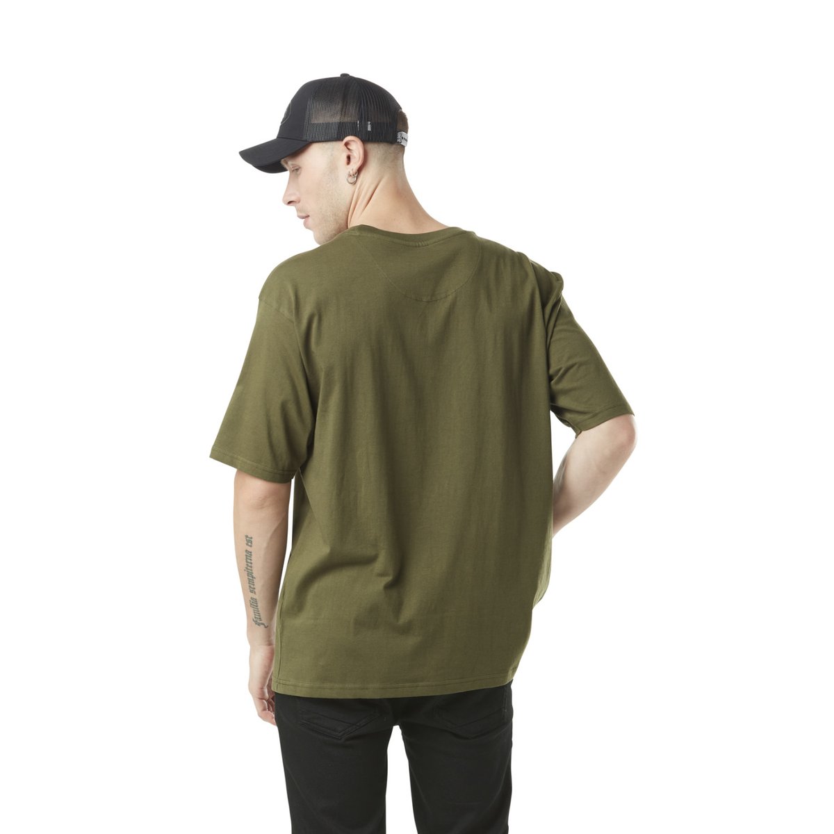 Tee Shirt en coton Break kaki/blanc/noir, VON DUTCH