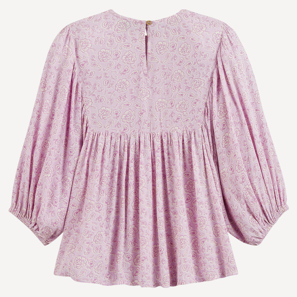 Printed Short Sleeve Blouse mauve print, LA REDOUTE COLLECTIONS