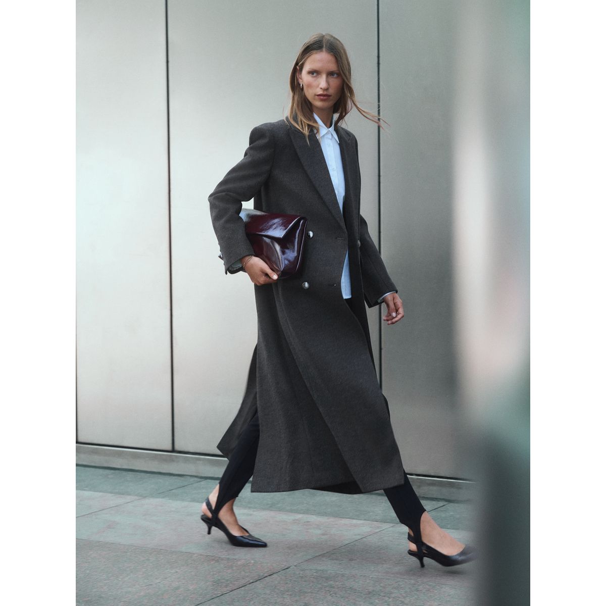 Manteau avec col à revers gris anthracite, NEXT