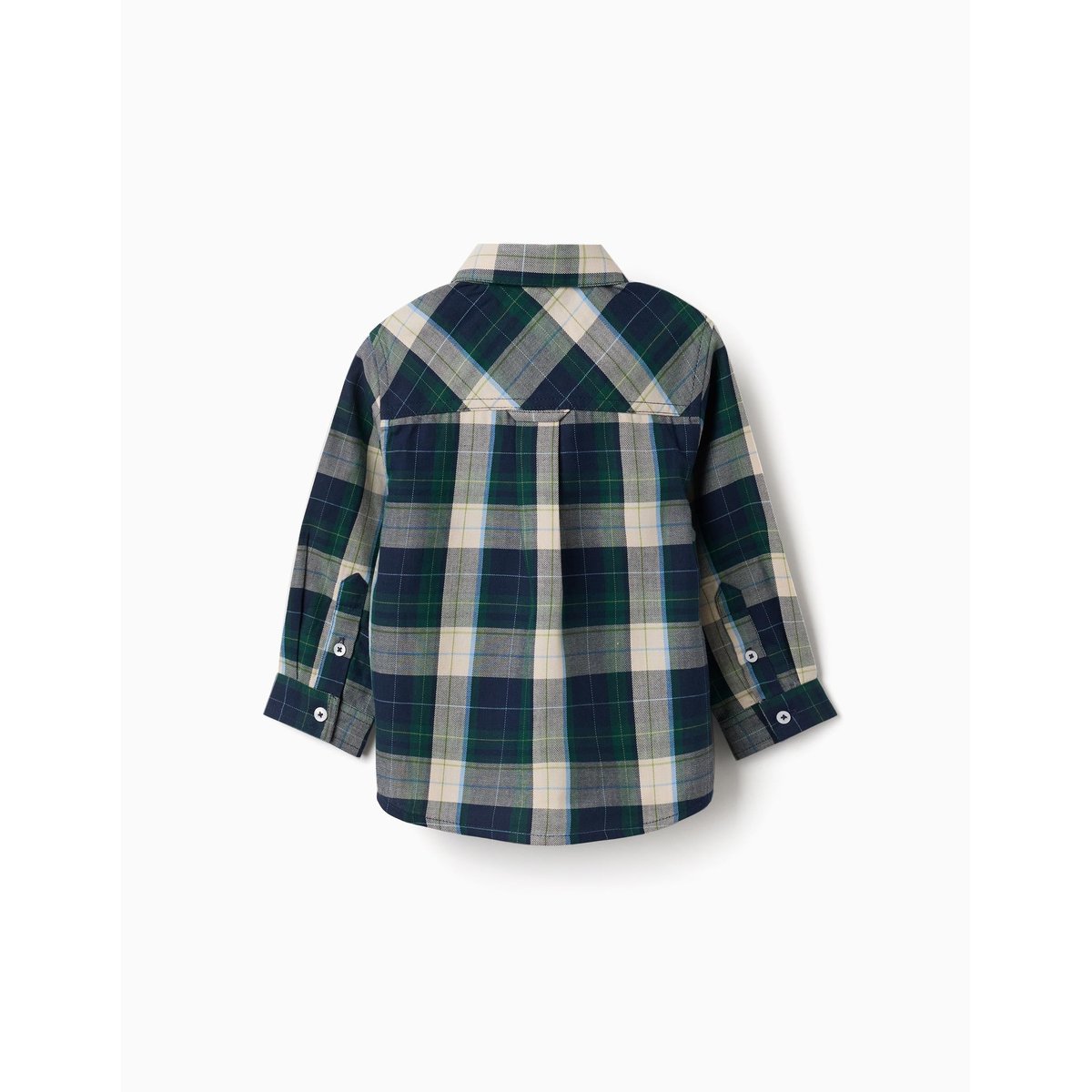 Chemise en coton à manches longues à carreaux B&S bleu foncé, ZIPPY