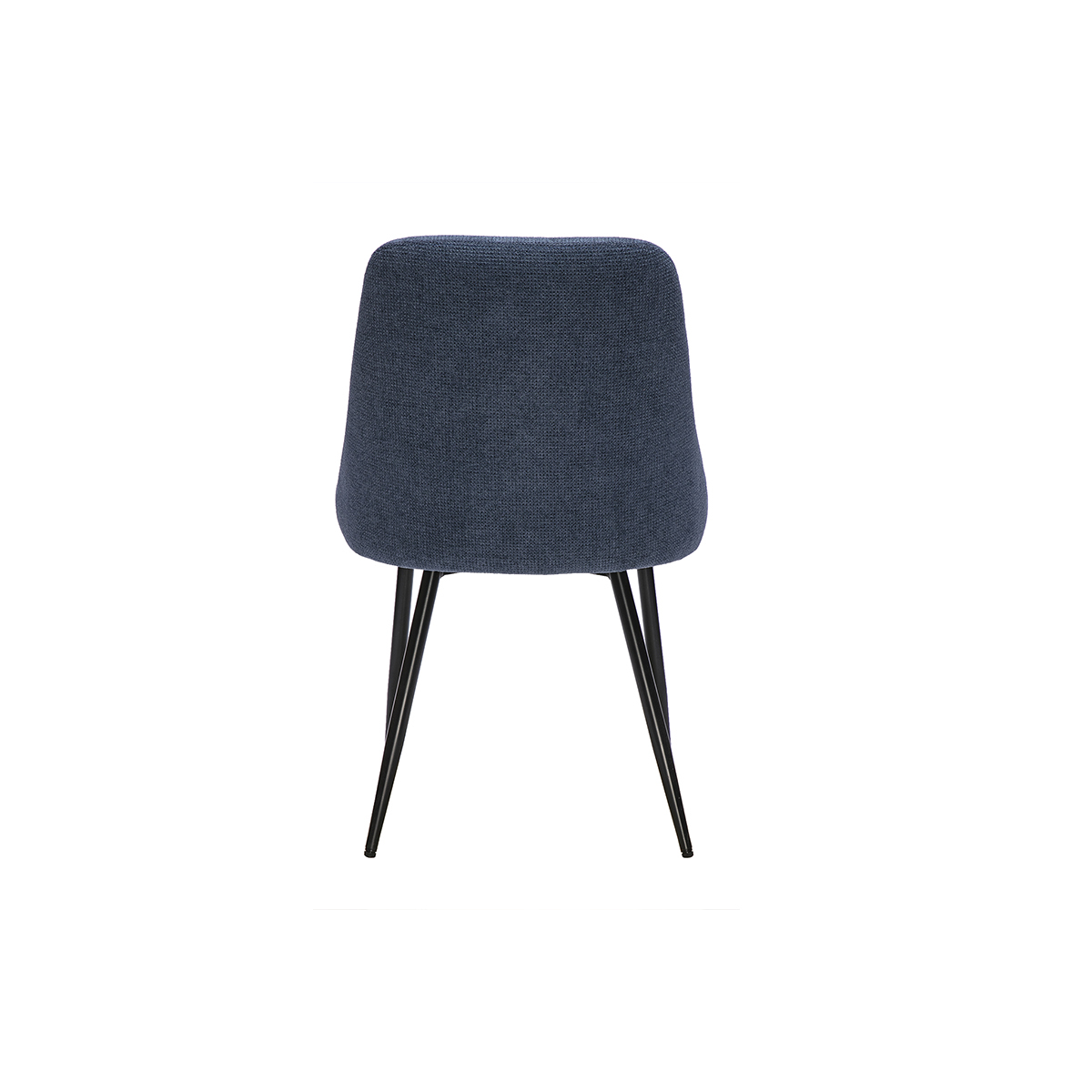 Chaises en tissu chenille terre brûlée et métal noir (lot de 2) HASTA bleu foncé, MILIBOO