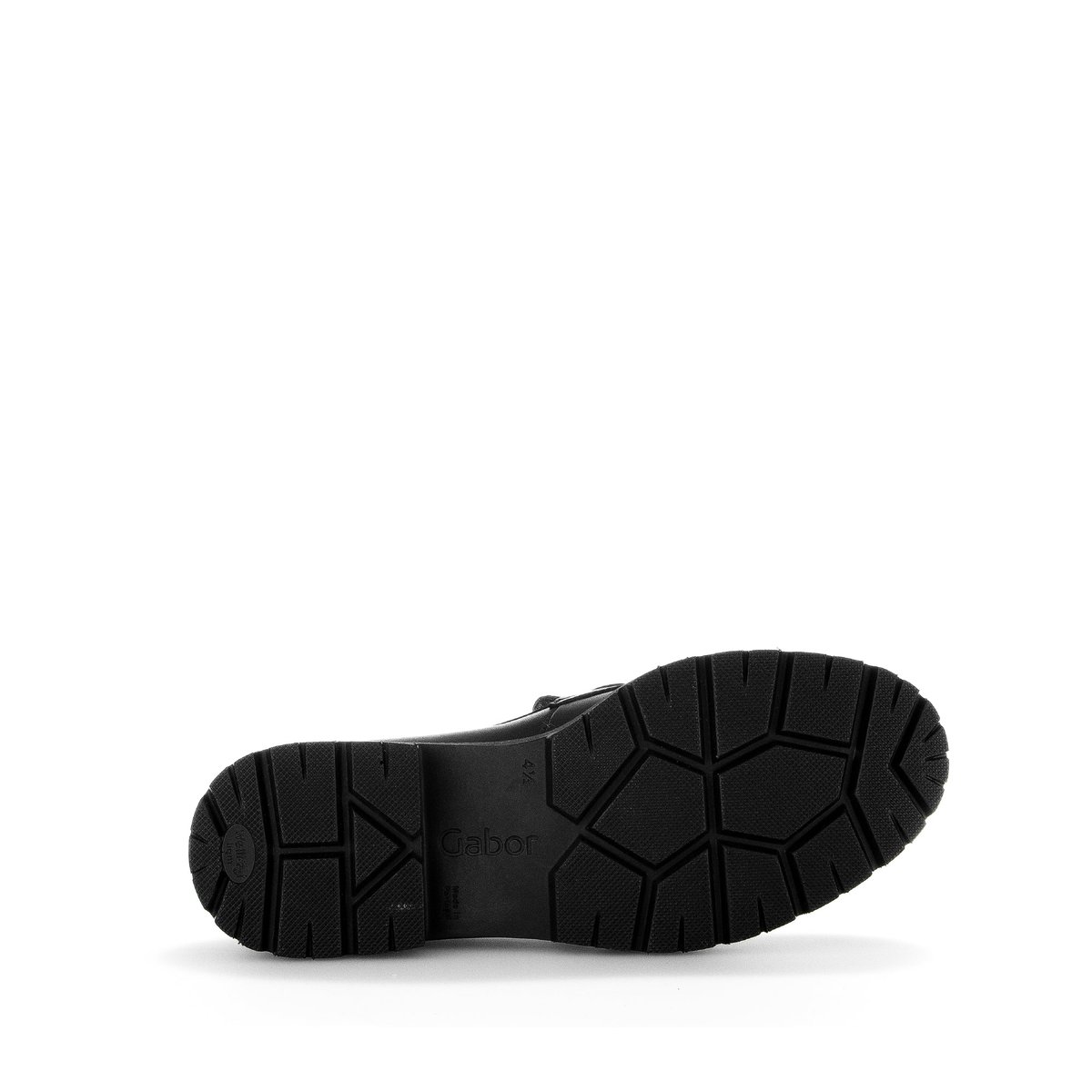 Mocassins en cuir lisse à talon décroché noir mat, GABOR