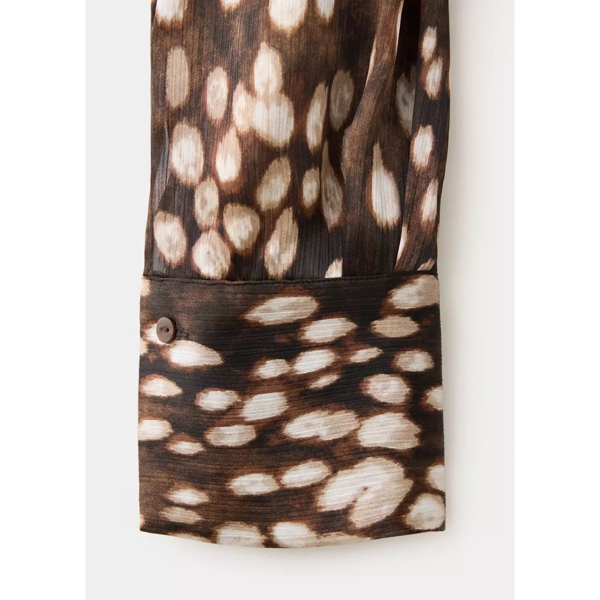 Blouse fluide imprimée marron, MANGO
