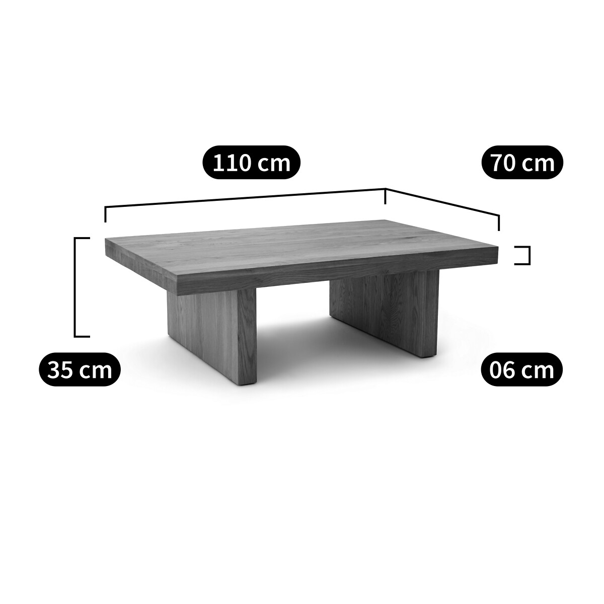 Mesa de centro de roble macizo, Vova roble, LA REDOUTE INTERIEURS