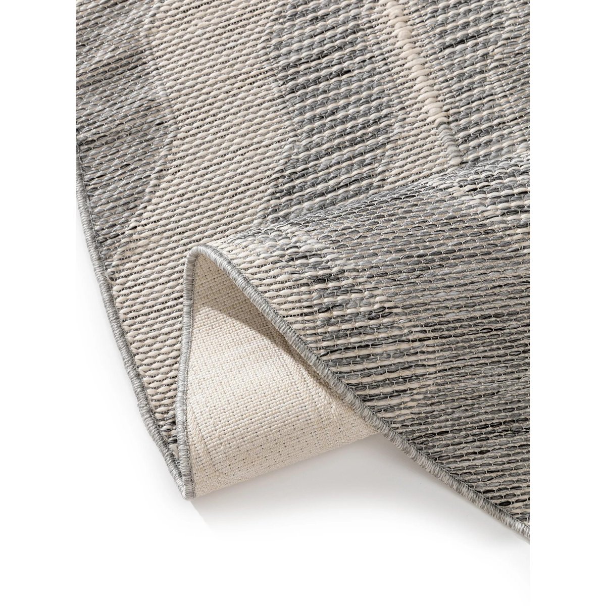 Tapis rond d'extérieur & intérieur BRONCO gris, BENUTA 