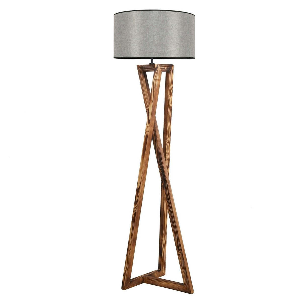 Lampadaire trépied croisé KILIS gris, PIER IMPORT