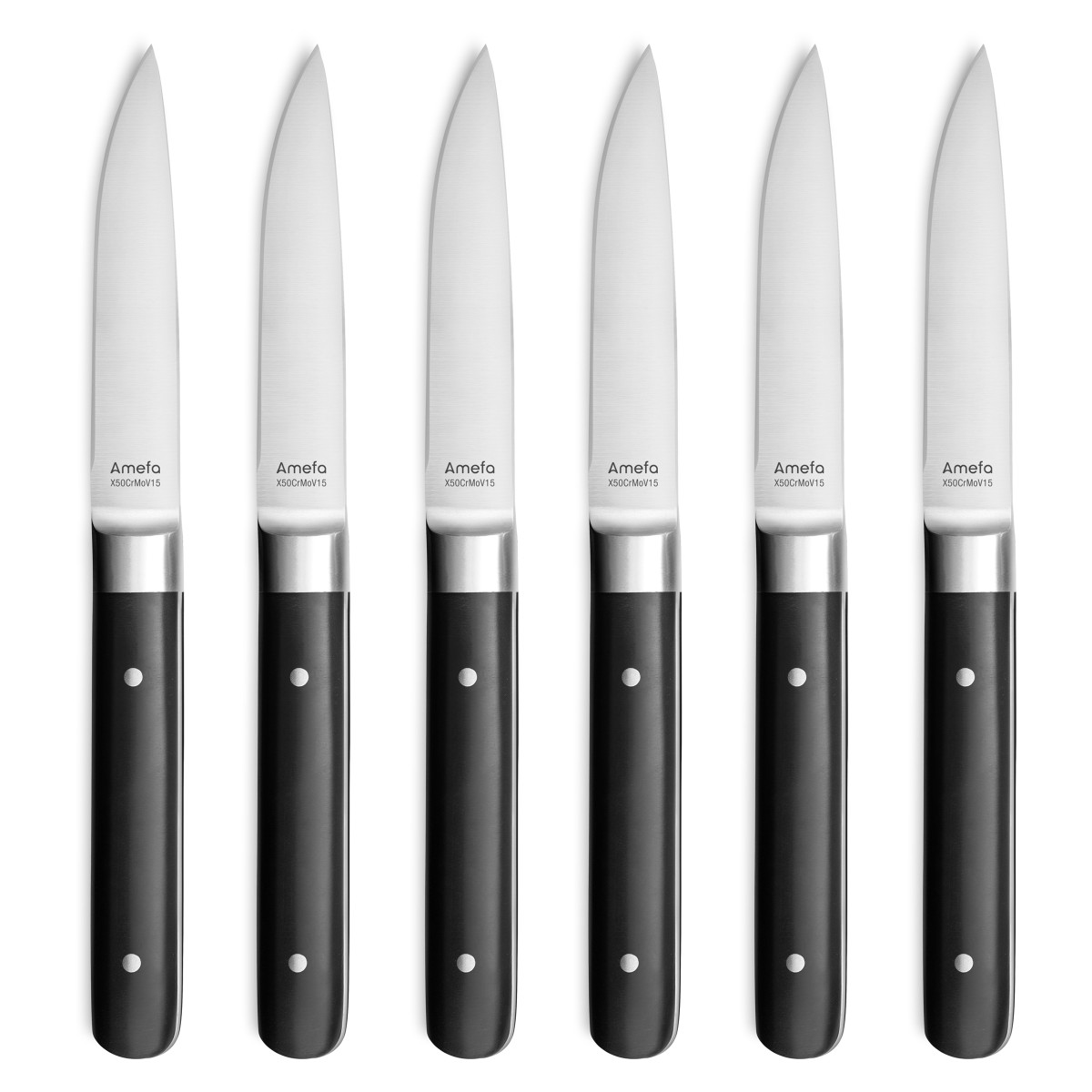 Coffret 6 couteaux steak - FUSION noir, AMEFA