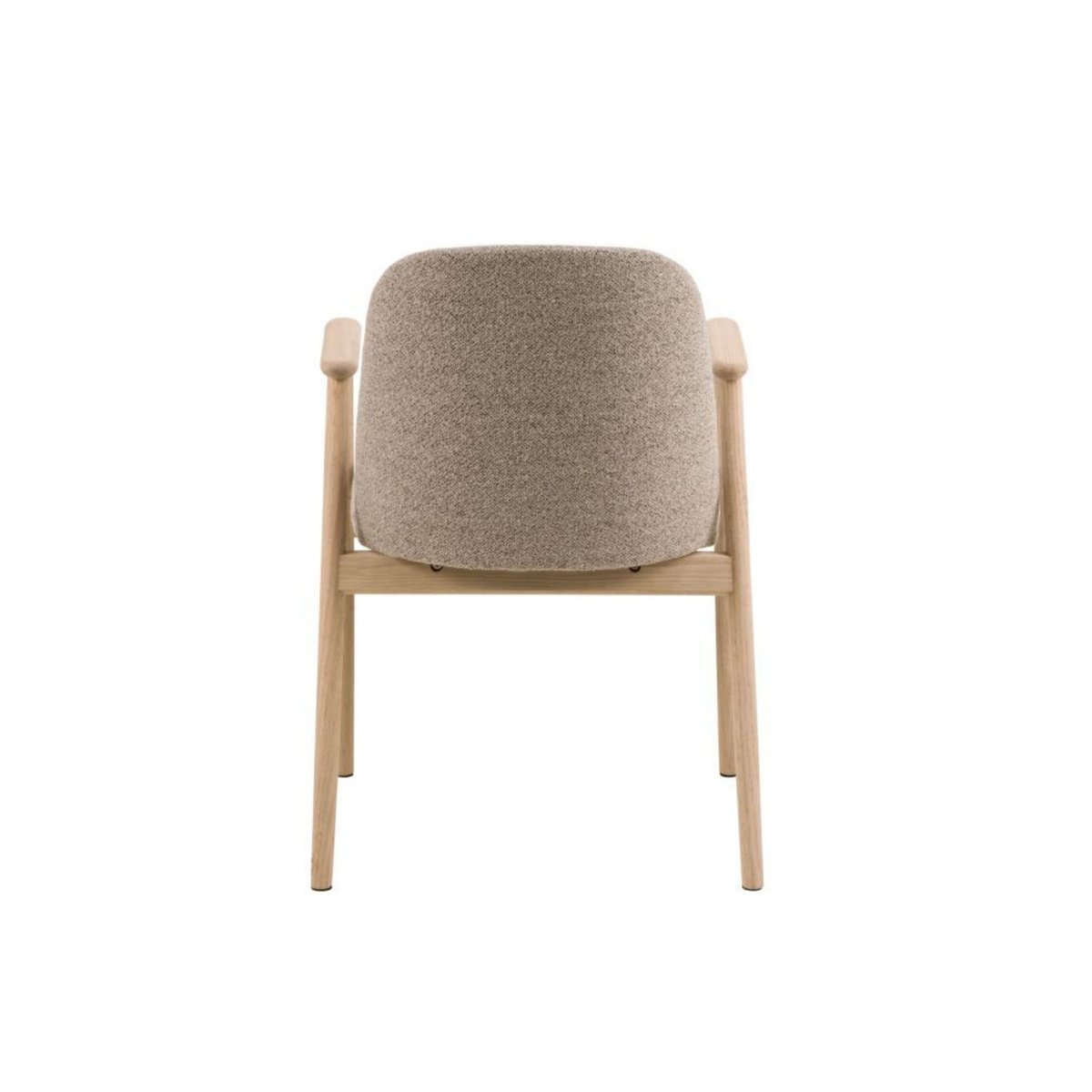 Chaises en chêne blanchi et tissu bouclette beige (lot de 2) - LEA beige, HELLIN, DEPUIS 1862