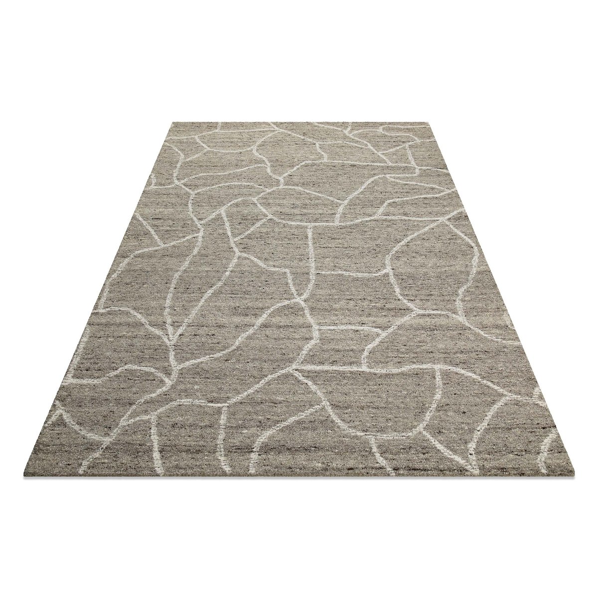 Tapis tufté main motif pierre ,  HAMPTONS FORTYONE taupe chiné, WECON HOME