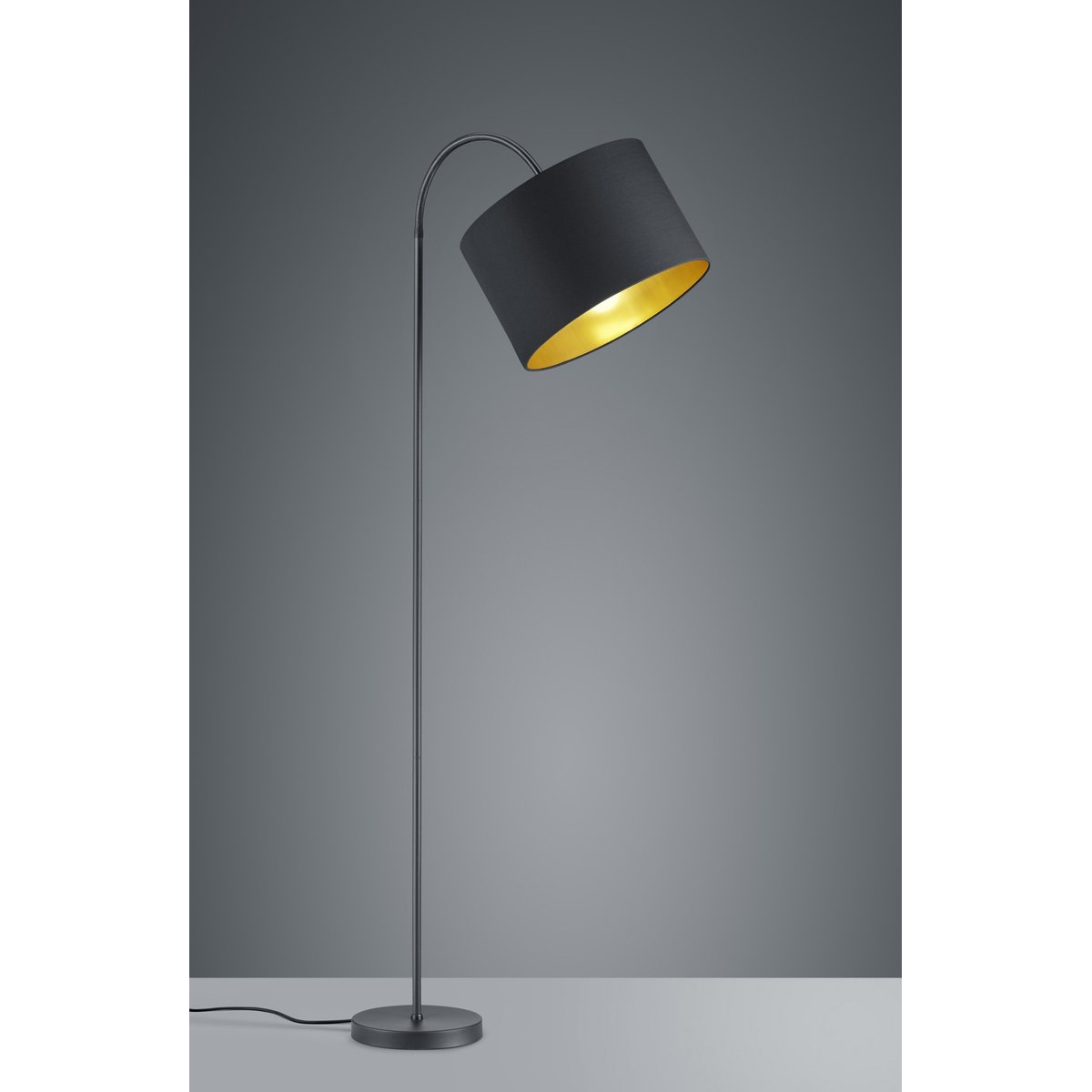 Lampadaire design en métal classique, HOSTEL noir, TRIO