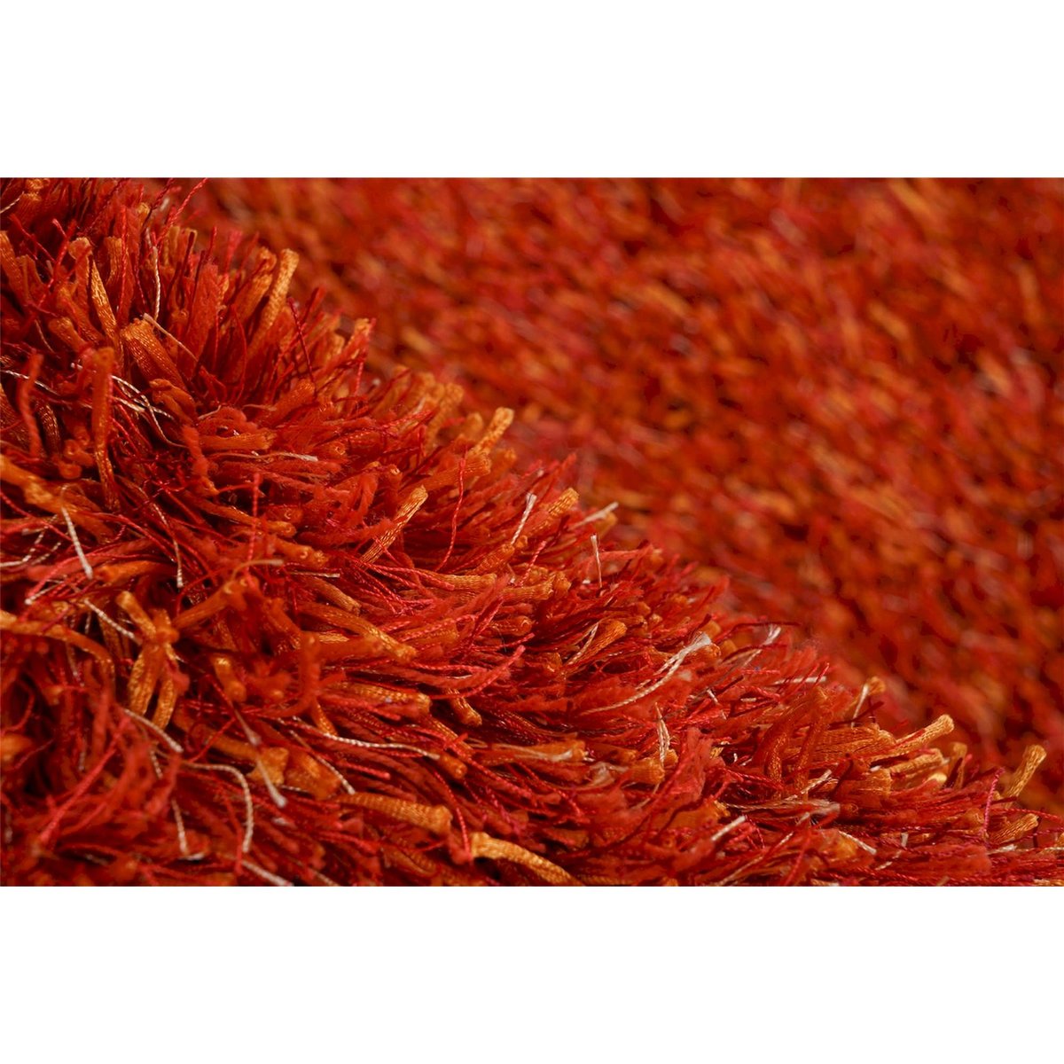 Tapis shaggy à poils longs, Style moderne orange rouge intense, ARTE ESPINA