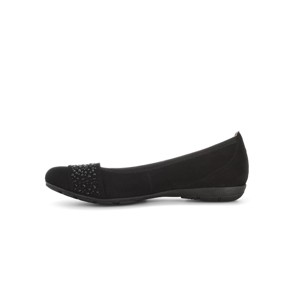 Ballerines en cuir à talon décroché noir velours, GABOR