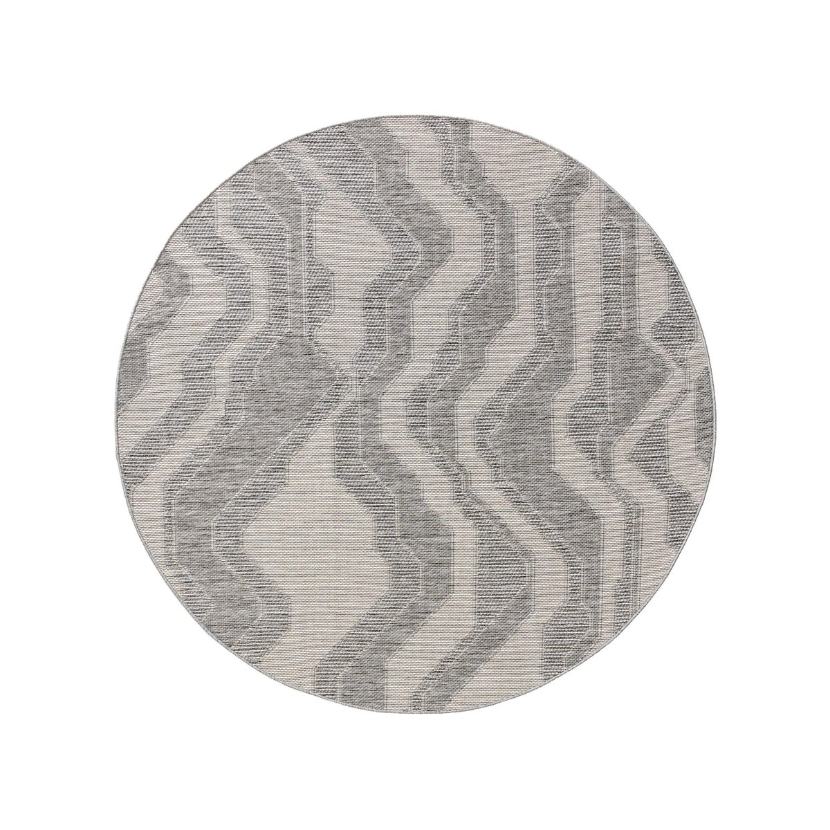 Tapis rond d'extérieur & intérieur BRONCO gris, BENUTA 