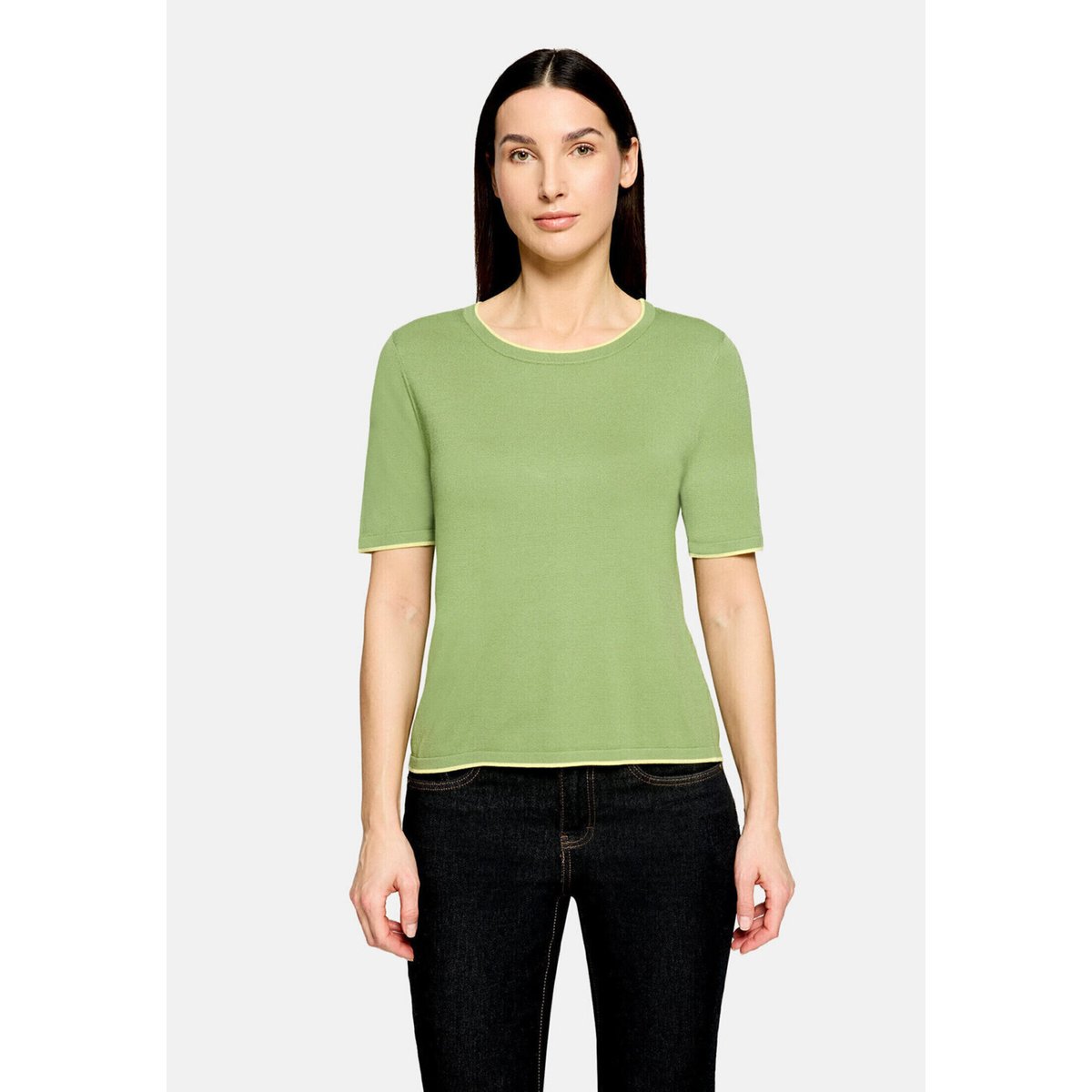 pull sans manches à encolure ronde khaki/yellow, CARTOON