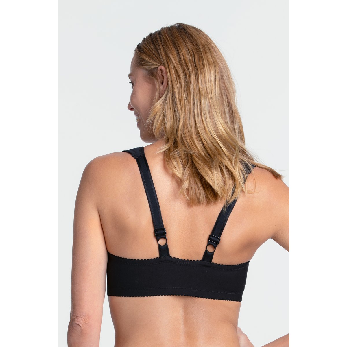 Soutien-gorge fermé devant COTTON EASE noir, MISS MARY OF SWEDEN