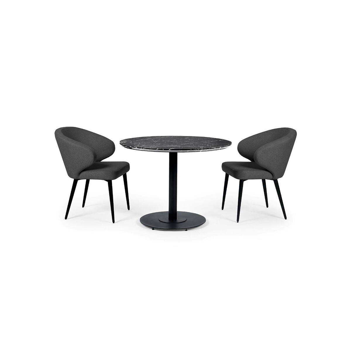 Marius Curve Fabric Dining Chairs (Set of 2) charcoal, SO'HOME