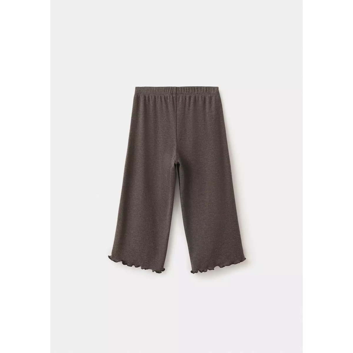 Pantalon en maille avec détails festonnés chocolat, MANGO BABY