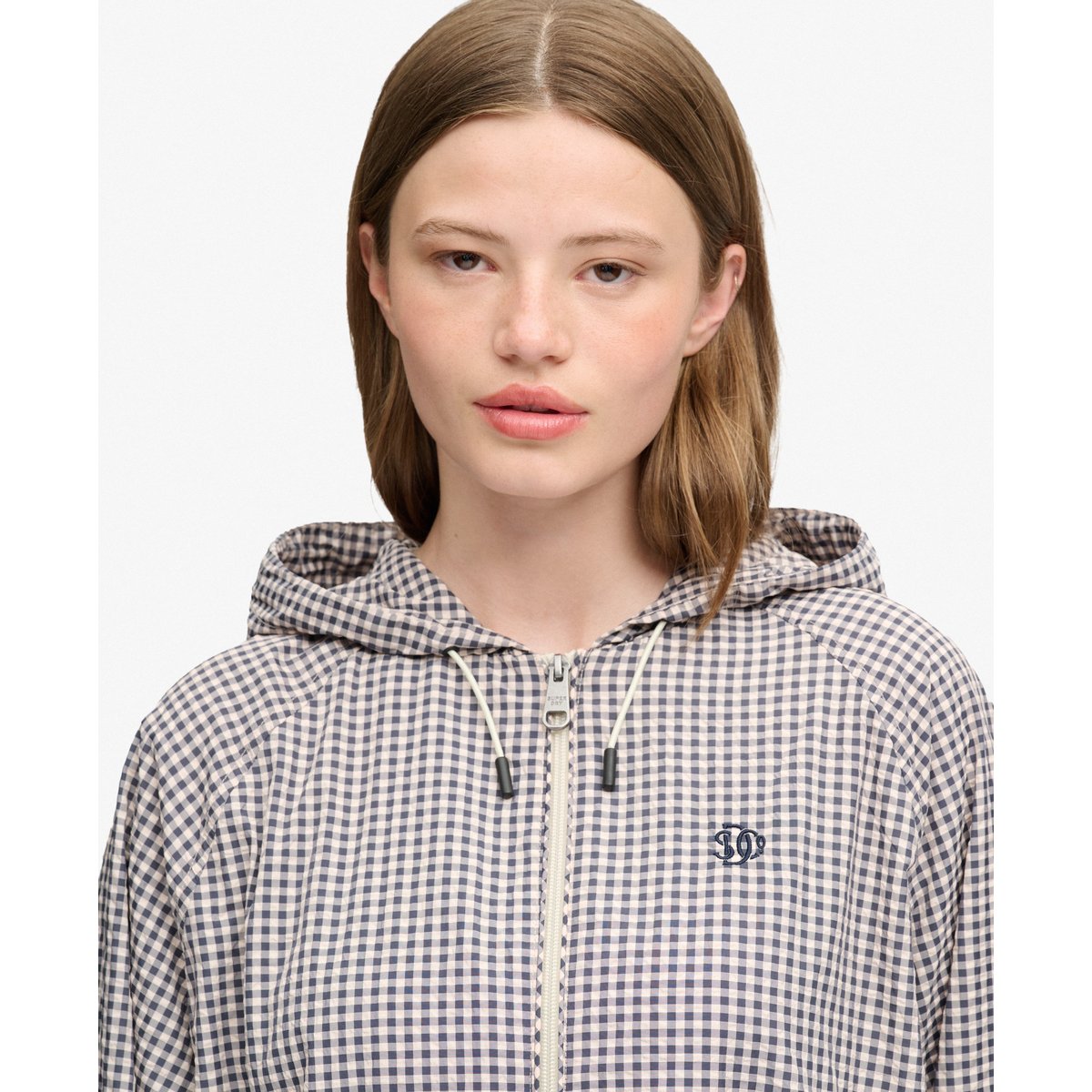 Coupe-vent Raglan à Carreaux Coupe Décontractée bleu marine/ écru à carreaux, SUPERDRY