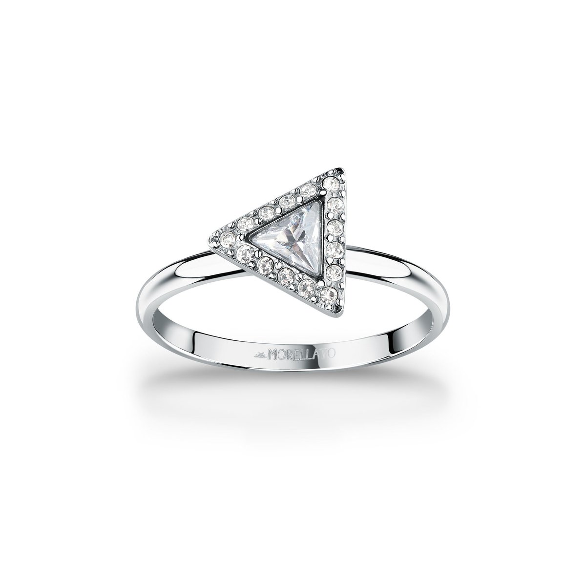 Bague en Acier, Zircons, Cristal TRILLIANT argent, MORELLATO