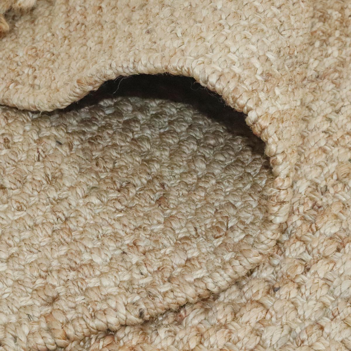 Tapis jute fait main motif uni KIRLOUNE beige, UN AMOUR DE TAPIS