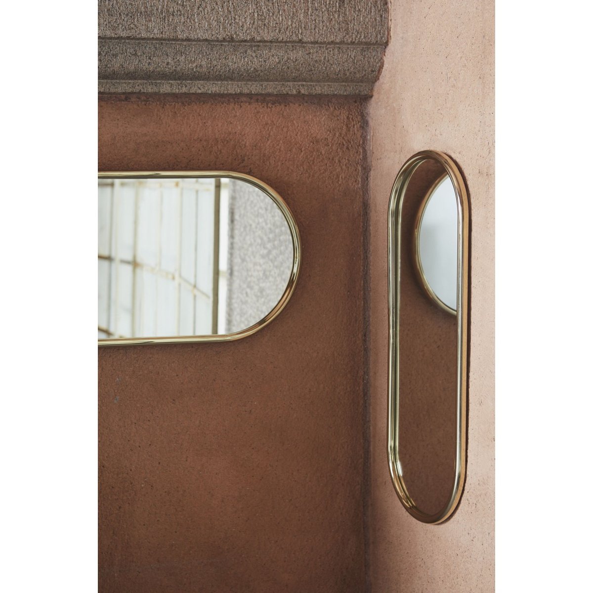 Miroir Mural Angui Ovale Large H 108 X L 39 cm noir, AYTM
