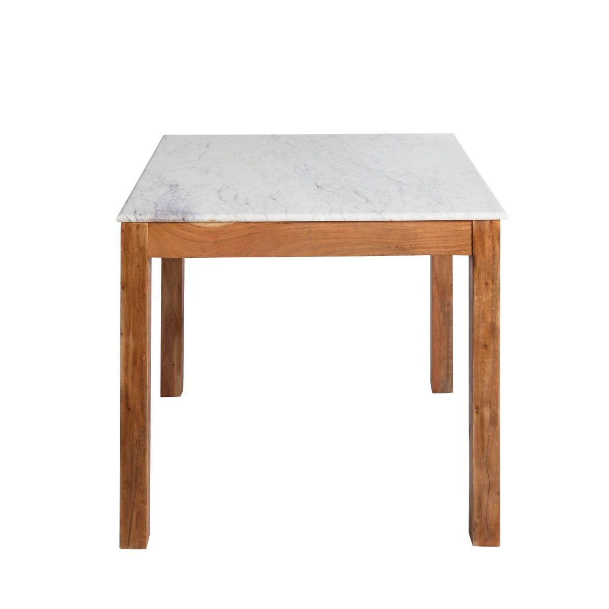 Table à manger en bois d'acacia ARTHURO blanc, MADE IN MEUBLES