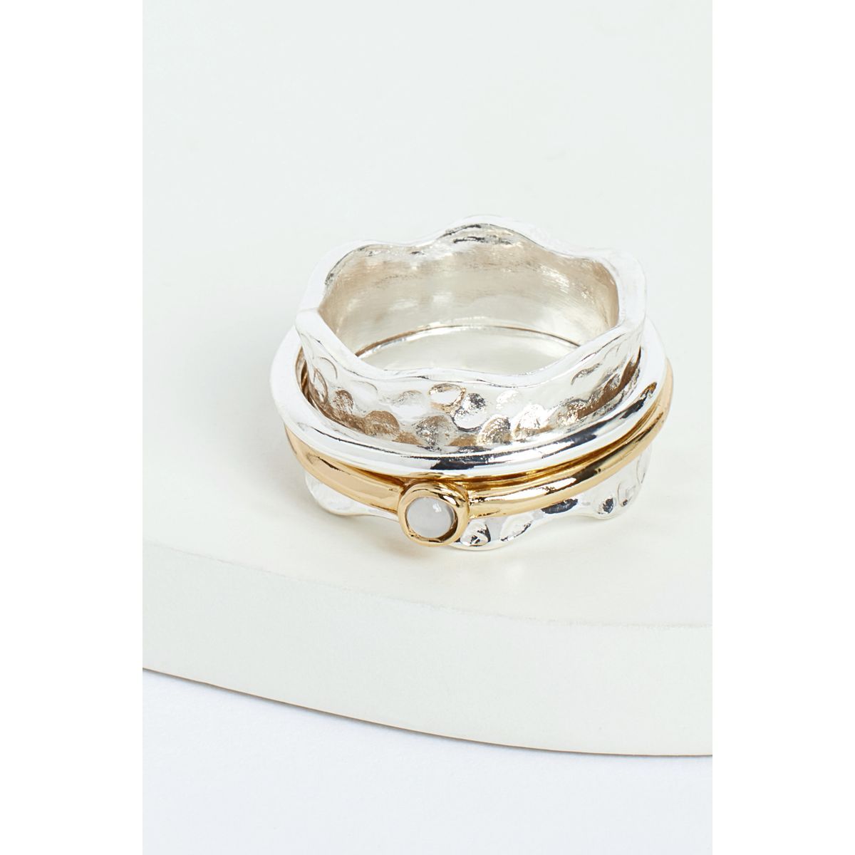 Bague en métal recyclé plaqué argent, NEXT