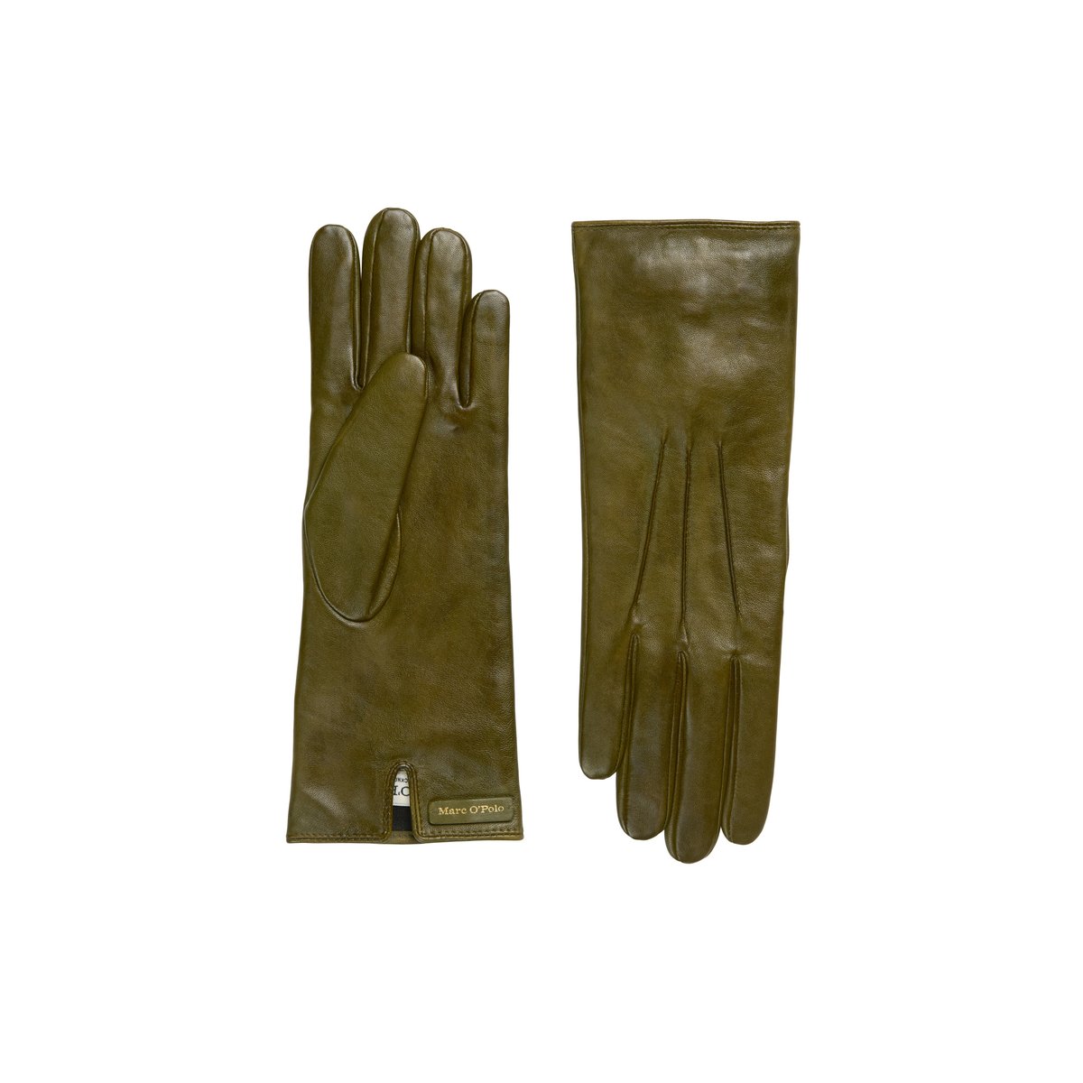 Gants en cuir pour les doigts en nappa d'agneau vintage vert foncé, MARC O'POLO