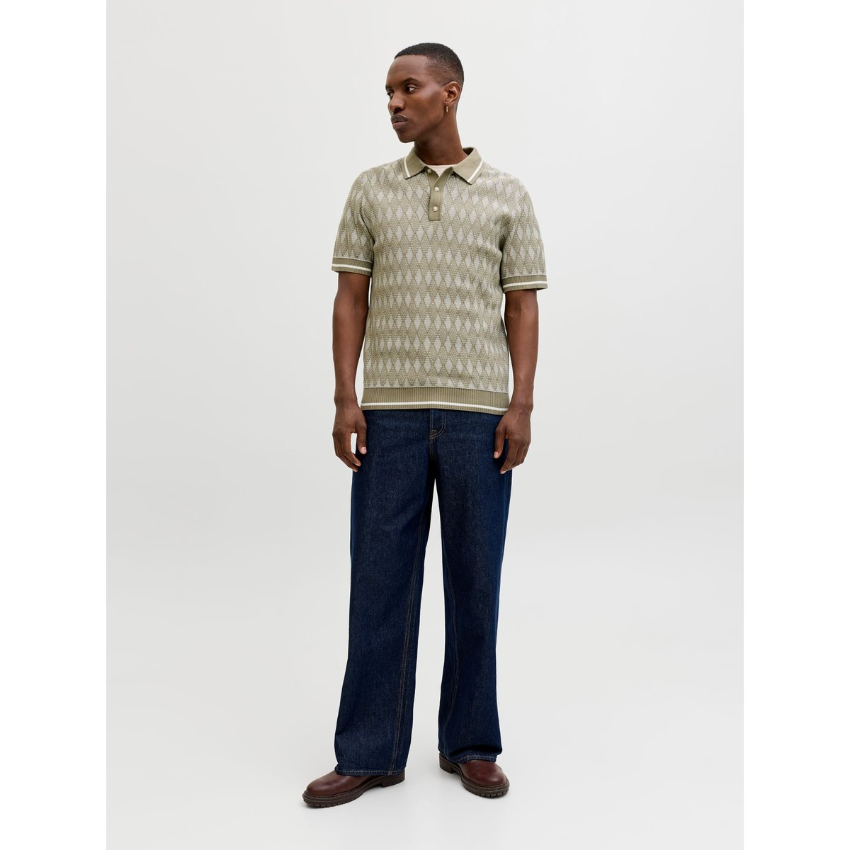 Polo Tricoté grise - smokey olive, JACK & JONES