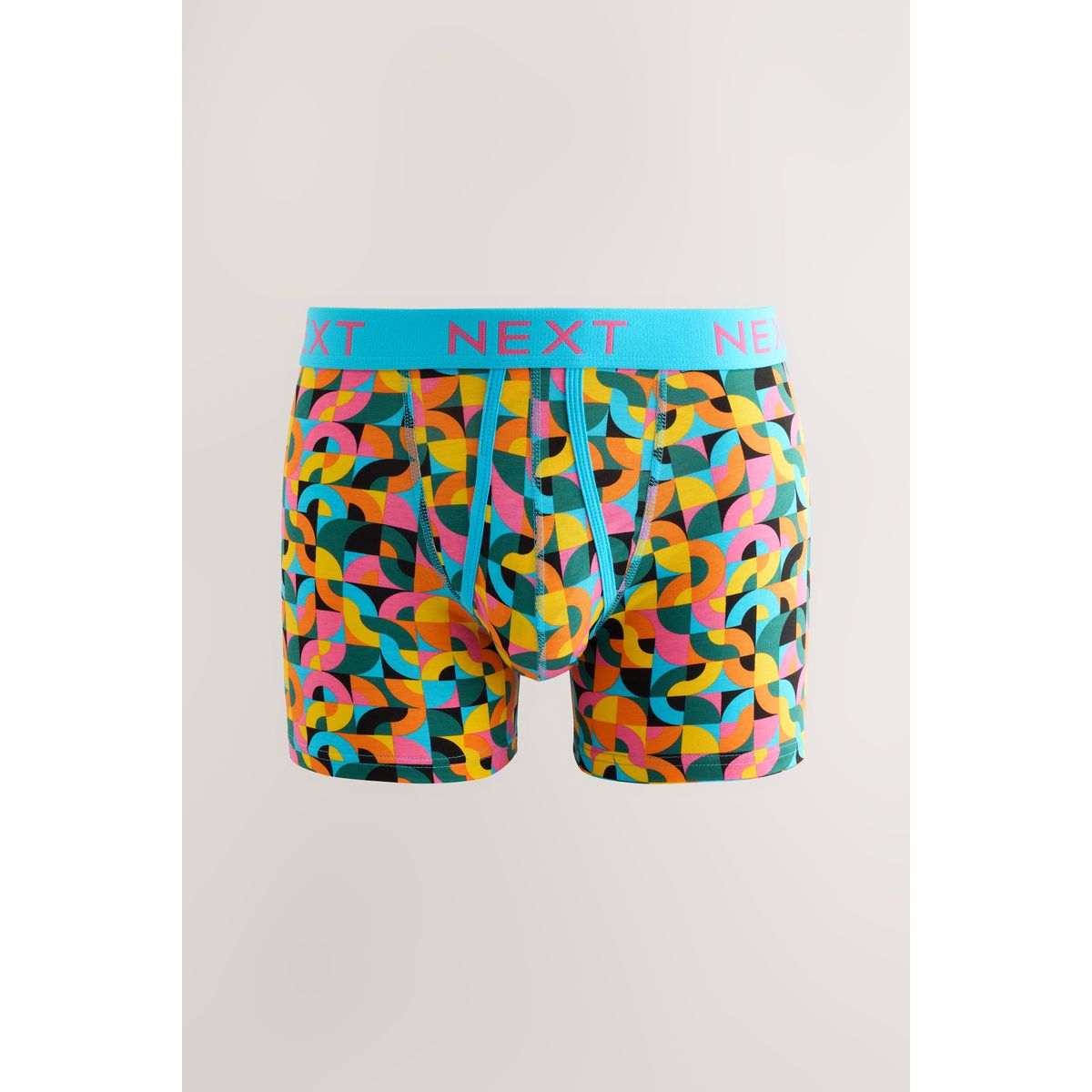 Boxer avec ouverture sur le devant, lot de 5 imprimé géométrique cercle bleu vif/orange/violet, NEXT