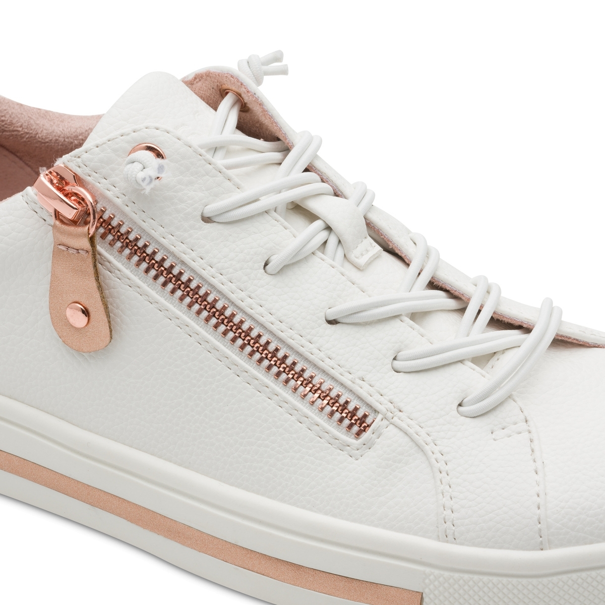 Basket à talon blanc prune combiné, JANA