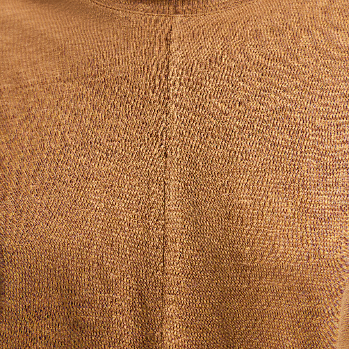 Linen Crew Neck Wide Sleeve T-Shirt hazel brown, LA REDOUTE COLLECTIONS