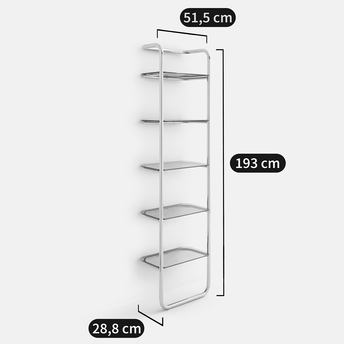 Étagère murale en inox et verre fumé, GIORGIO chrome, LA REDOUTE INTERIEURS